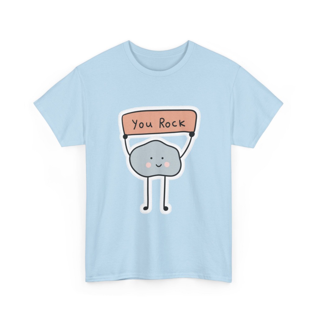 T-Shirt with Cute "You Rock" Cartoon Rock Design