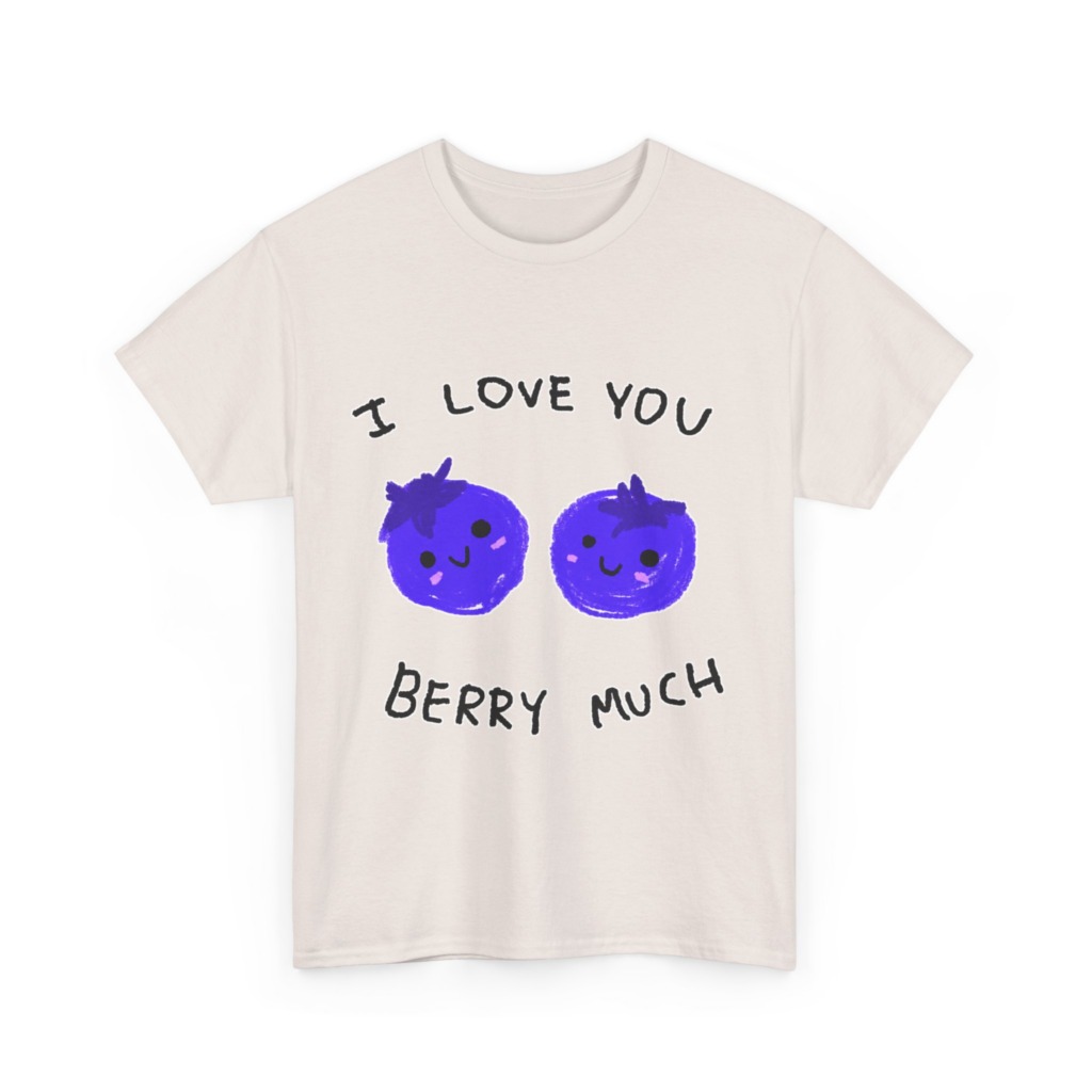 T-Shirt: Kawaii Blueberries 'I Love You Berry Much'