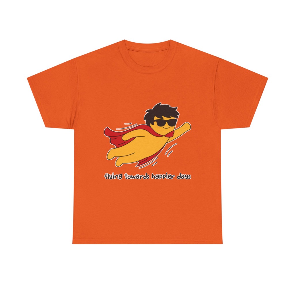 T-Shirt: Flying Hero 'Happier Days' Graphic Print