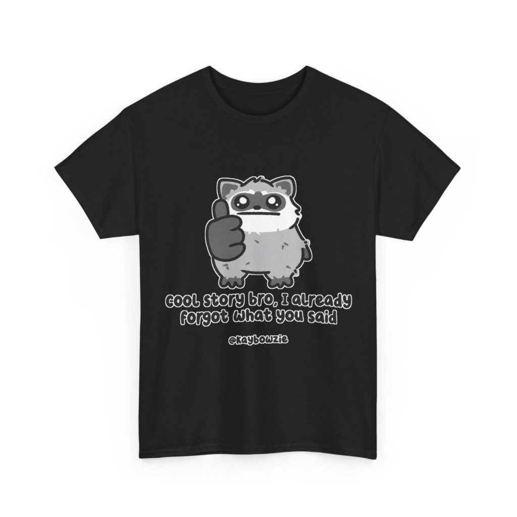 Sarcastic Raccoon 'Cool Story Bro' Graphic Tee