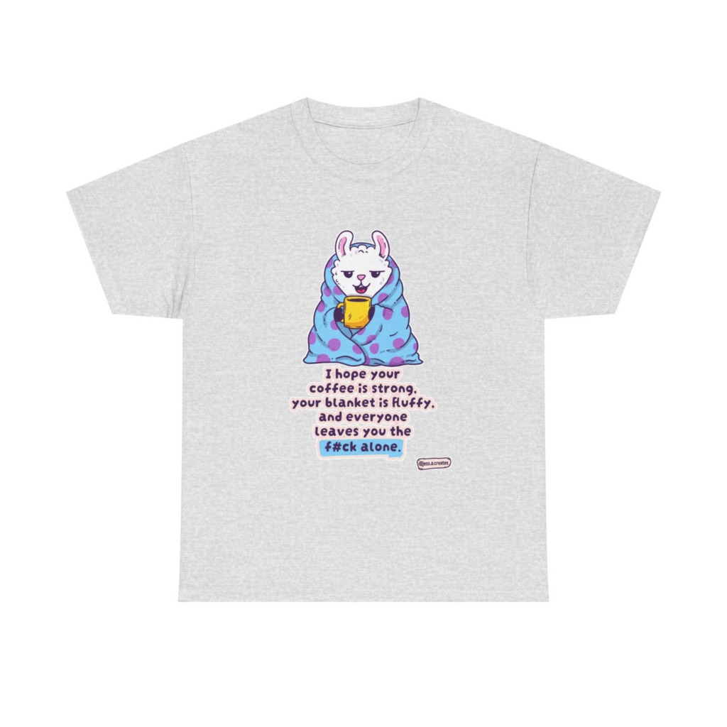 Sarcastic Llama Coffee & Blanket Graphic T-Shirt