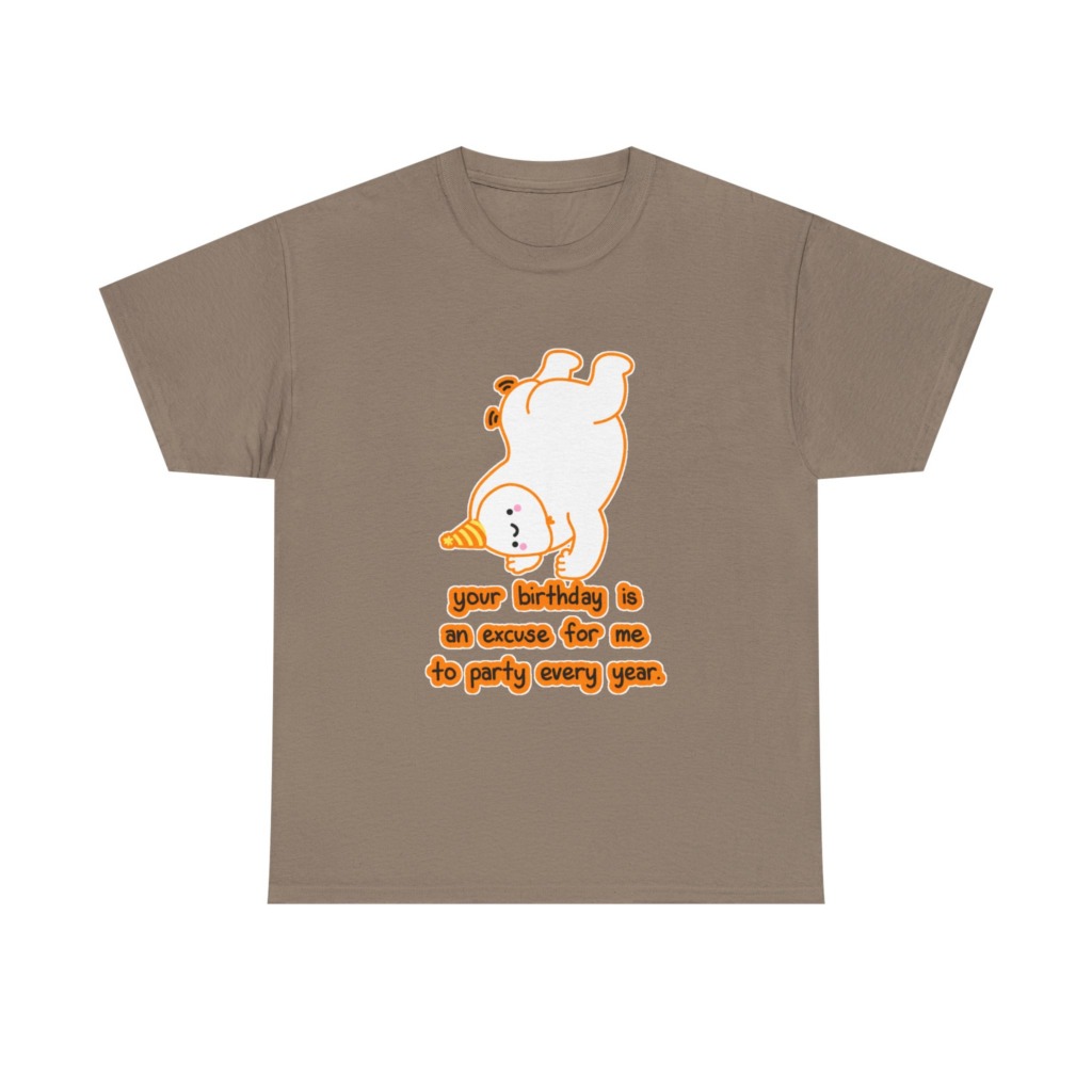T-Shirt: Playful Handstand Bear Birthday Quote