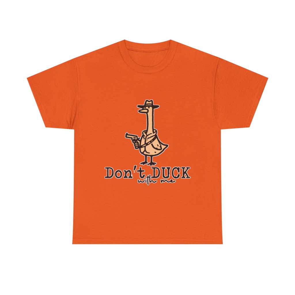 White T-Shirt with Gangster Duck 'Don't Duck With Me' Print