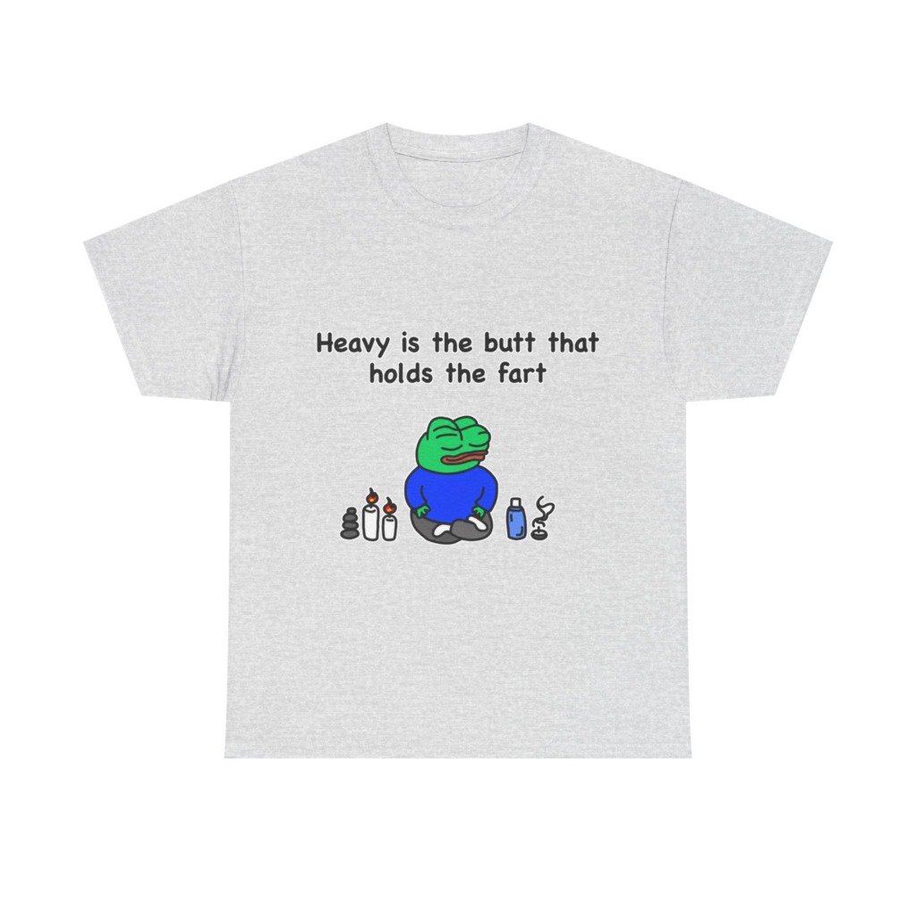 T-Shirt: Meditating Pepe Frog 'Heavy is the Butt'