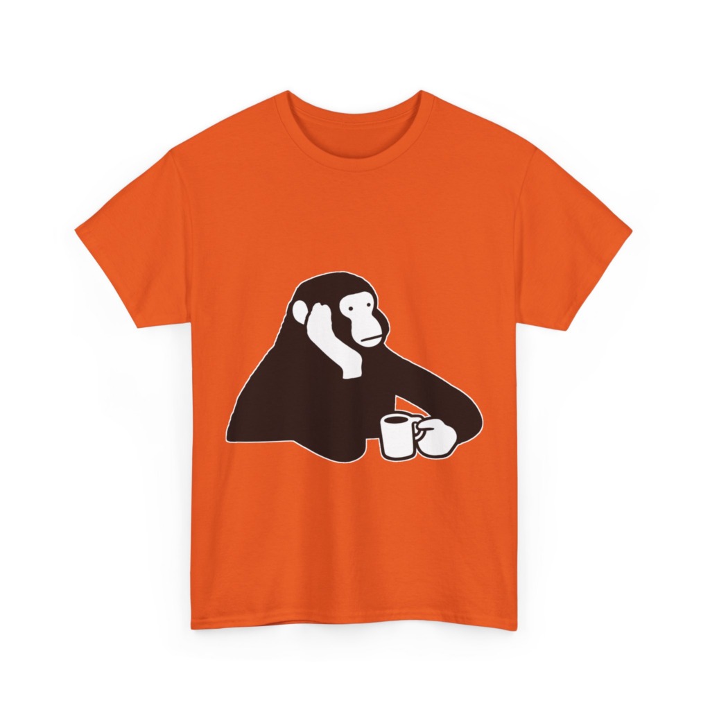 T-Shirt: Chimp with Coffee Mug Graphic