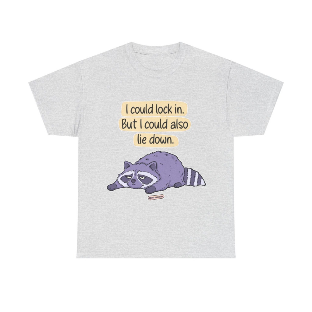 Raccoon "I Could Lie Down" Graphic Tee