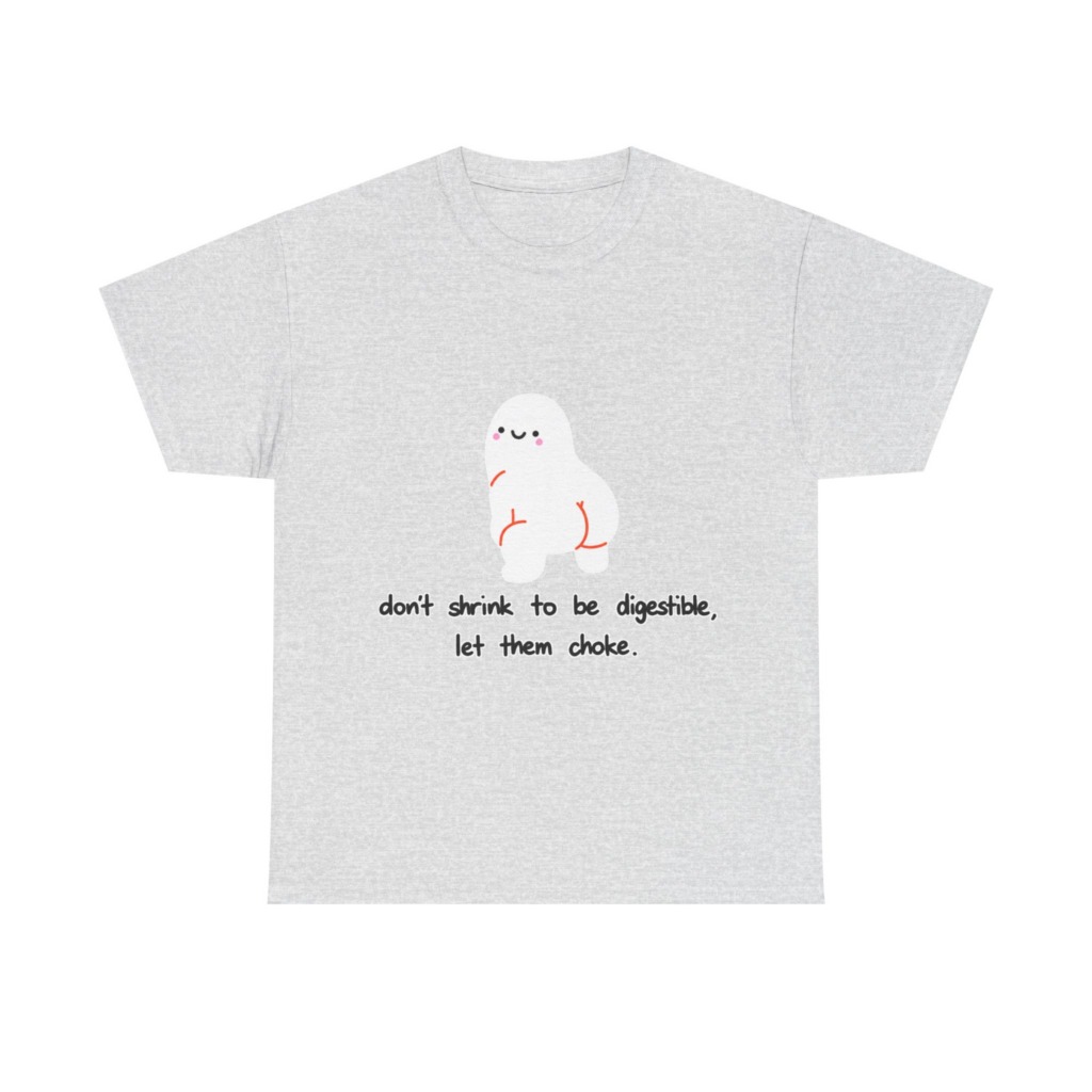 White Happy Blob 'Don't Shrink' Graphic T-Shirt