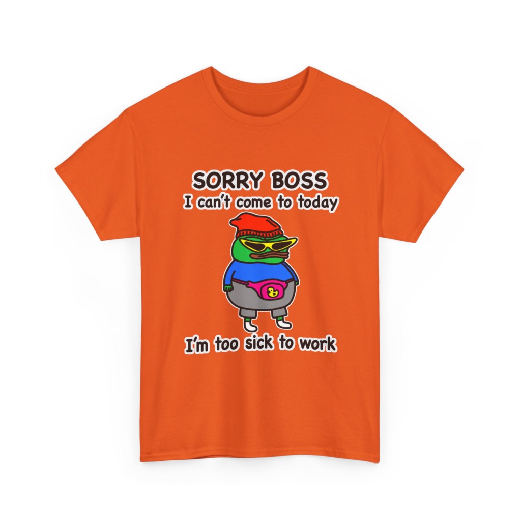 Pepe the Frog Sorry Boss Sick Day Graphic T-Shirt