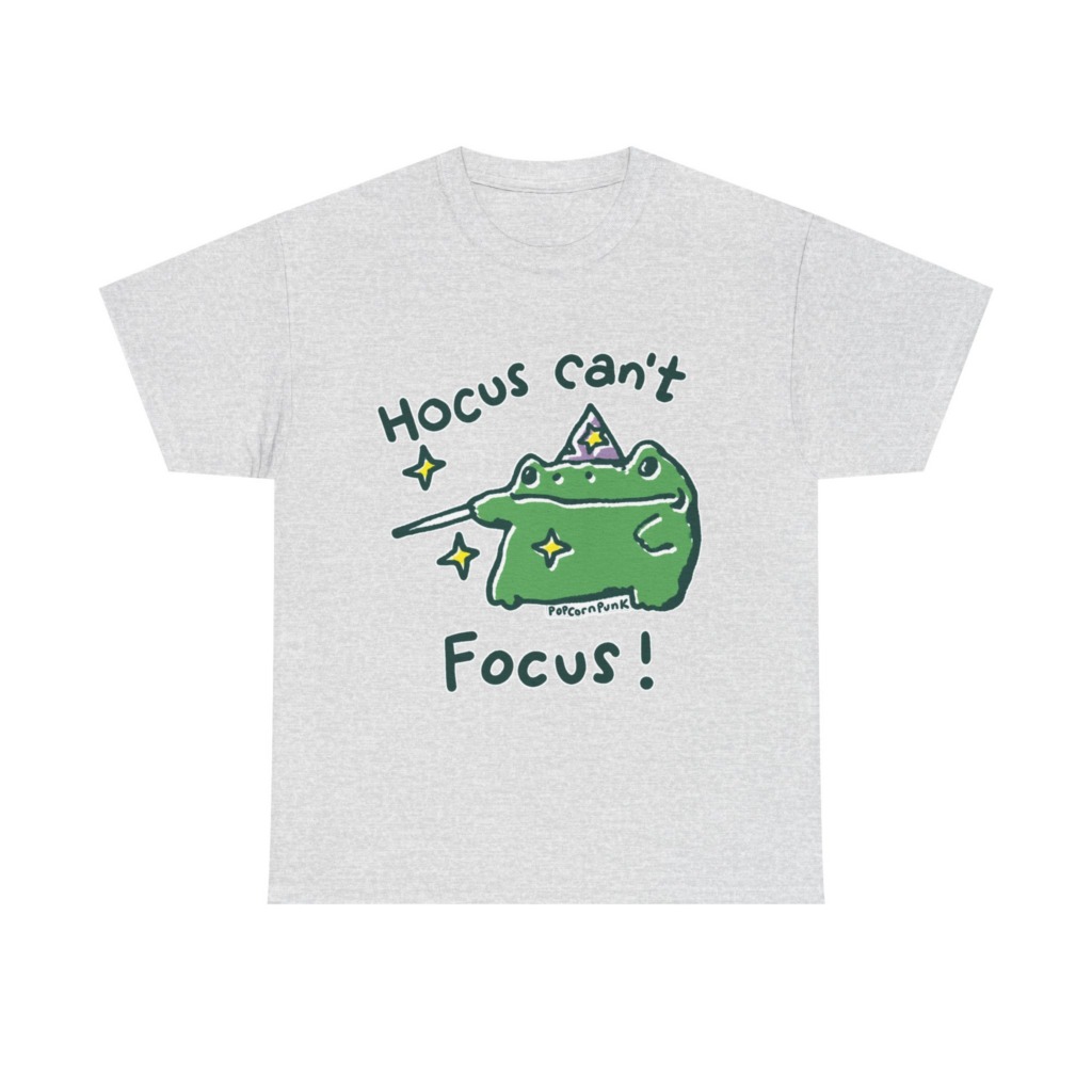 "Hocus Can't Focus!" Wizard Frog T-Shirt