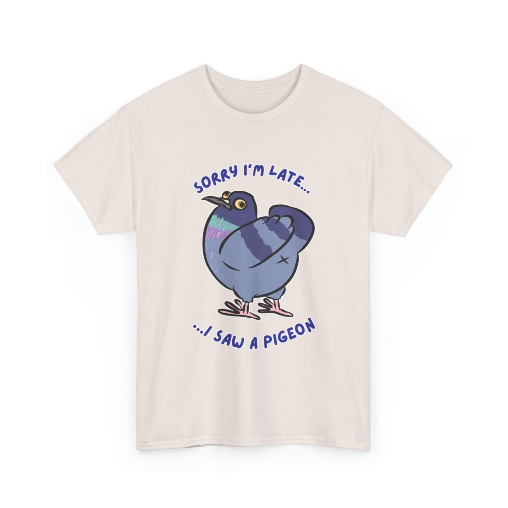 Pigeon 'Sorry I'm Late' Graphic T-Shirt