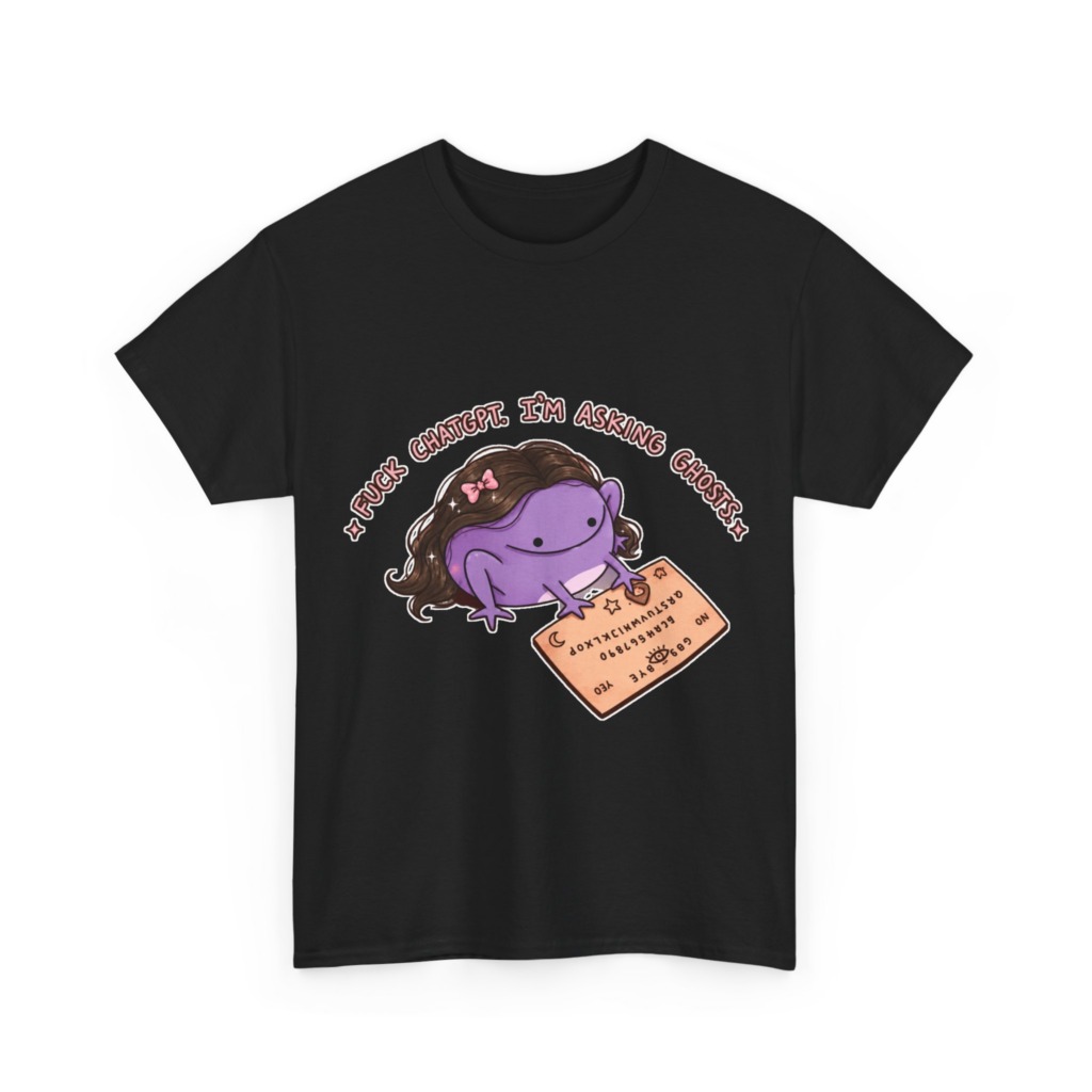 T-Shirt: Purple Frog 'Fuck ChatGPT' Ouija Design