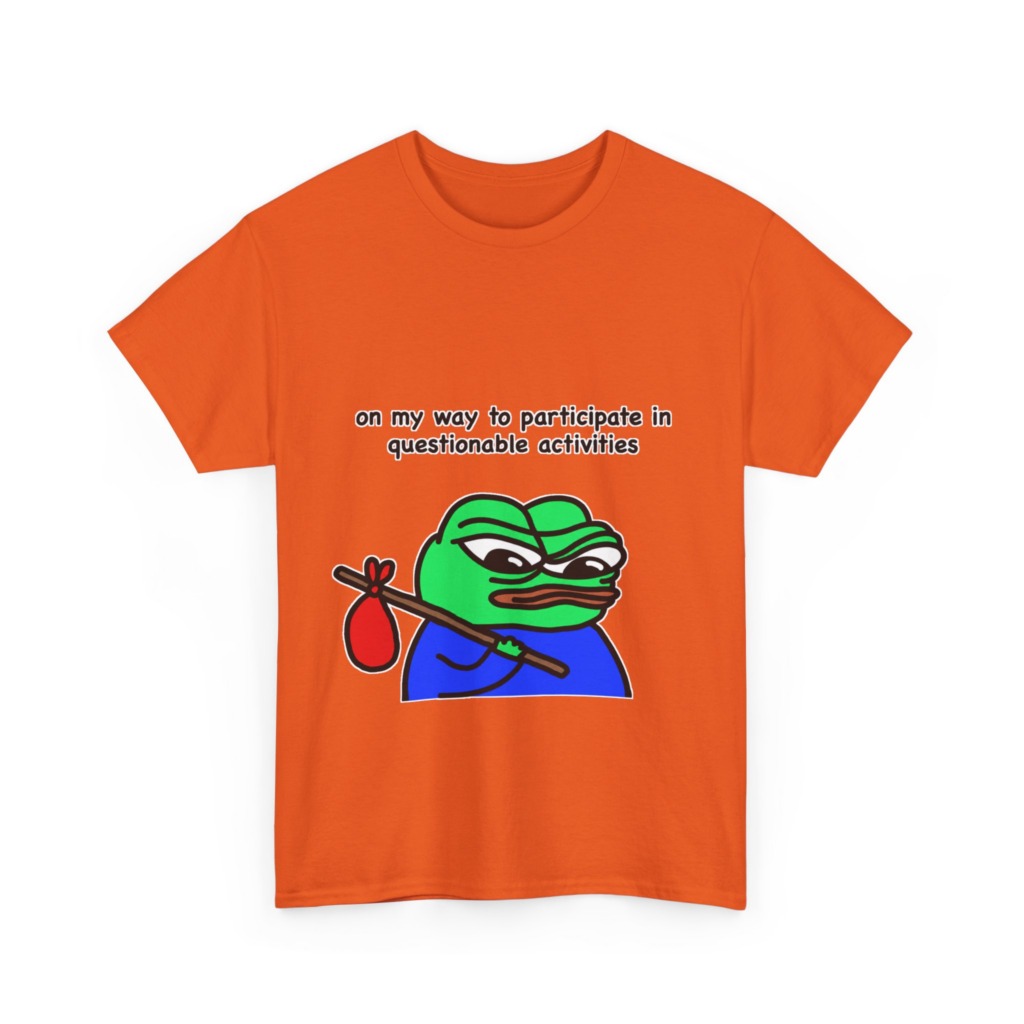 T-Shirt: Questionable Activities Pepe Frog Print