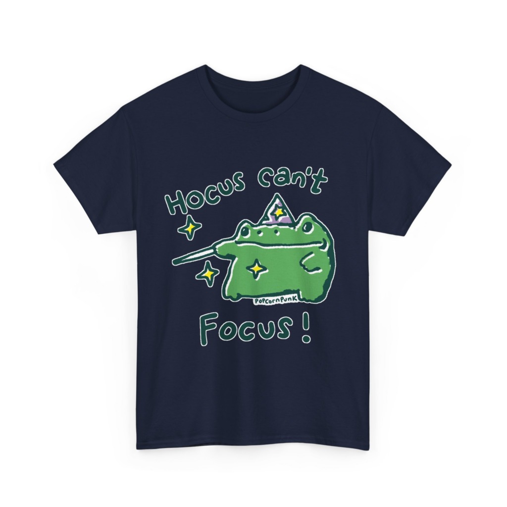 "Hocus Can't Focus!" Wizard Frog T-Shirt