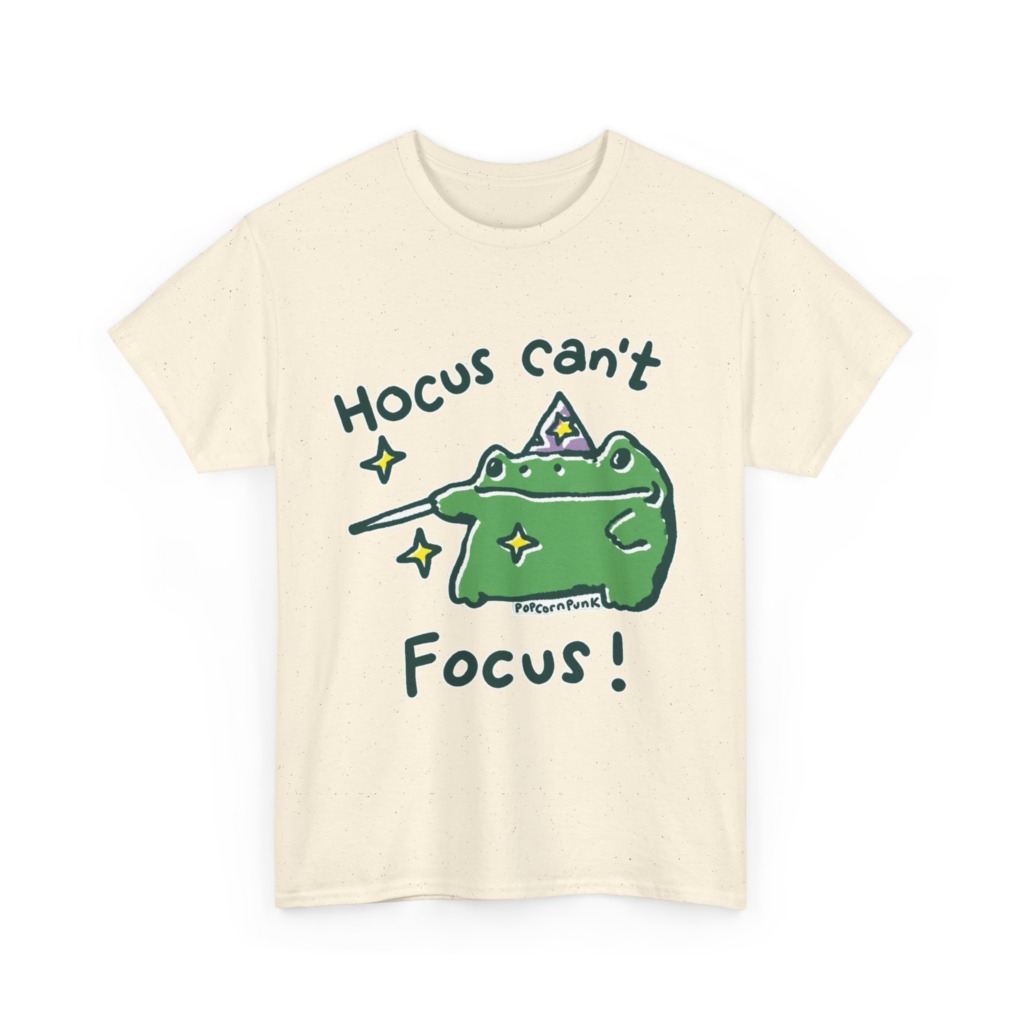 "Hocus Can't Focus!" Wizard Frog T-Shirt