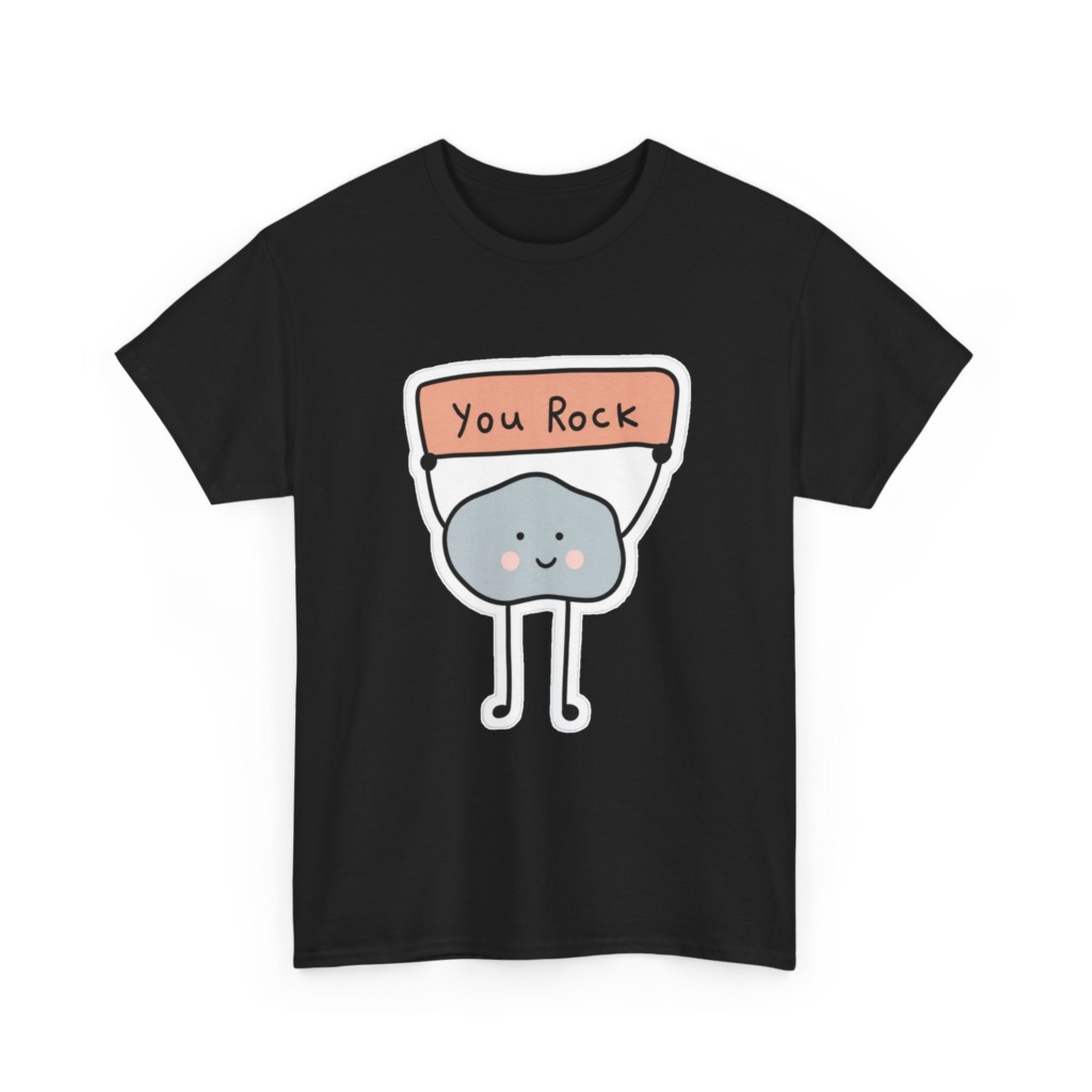 T-Shirt: Cute Rock Holding 'You Rock' Sign
