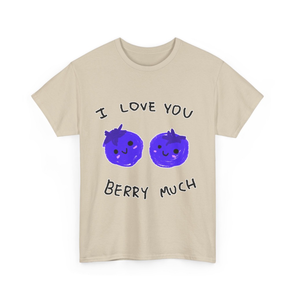 T-Shirt: Kawaii Blueberries 'I Love You Berry Much'