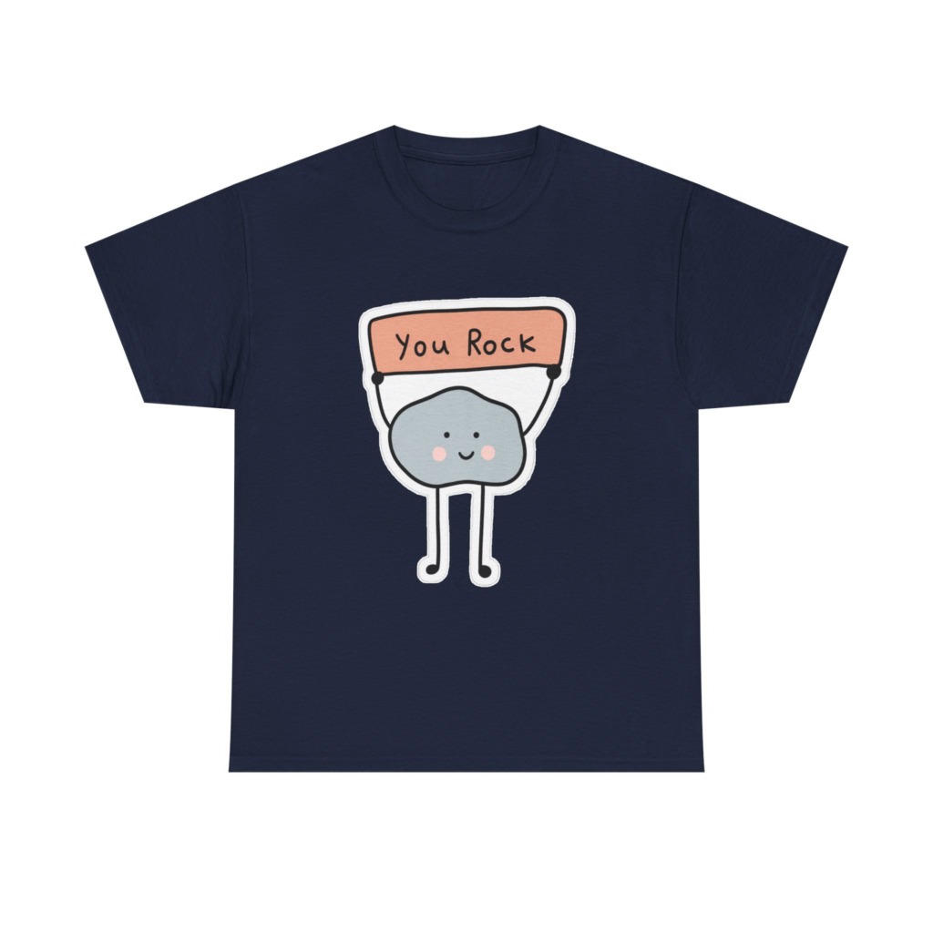 T-Shirt: Cute Rock Holding 'You Rock' Sign