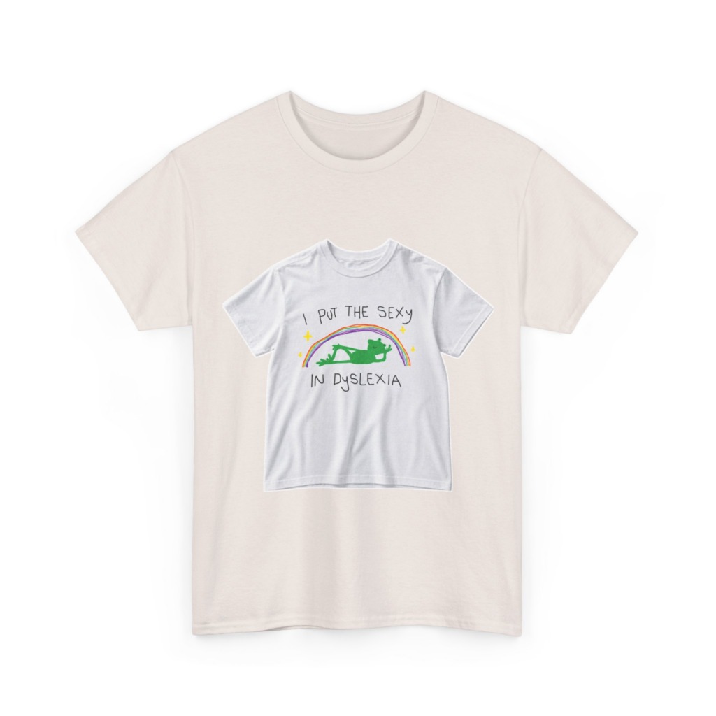 White 'I Put The Sexy In Dyslexia' Frog T-Shirt
