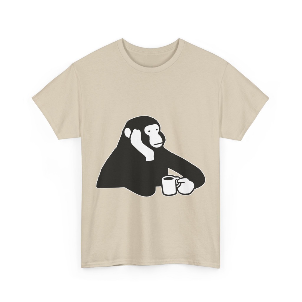 T-Shirt: Chimp with Coffee Mug Graphic