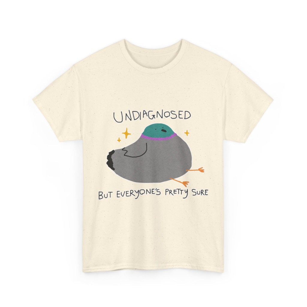 T-Shirt with Pigeon 'Undiagnosed' Graphic