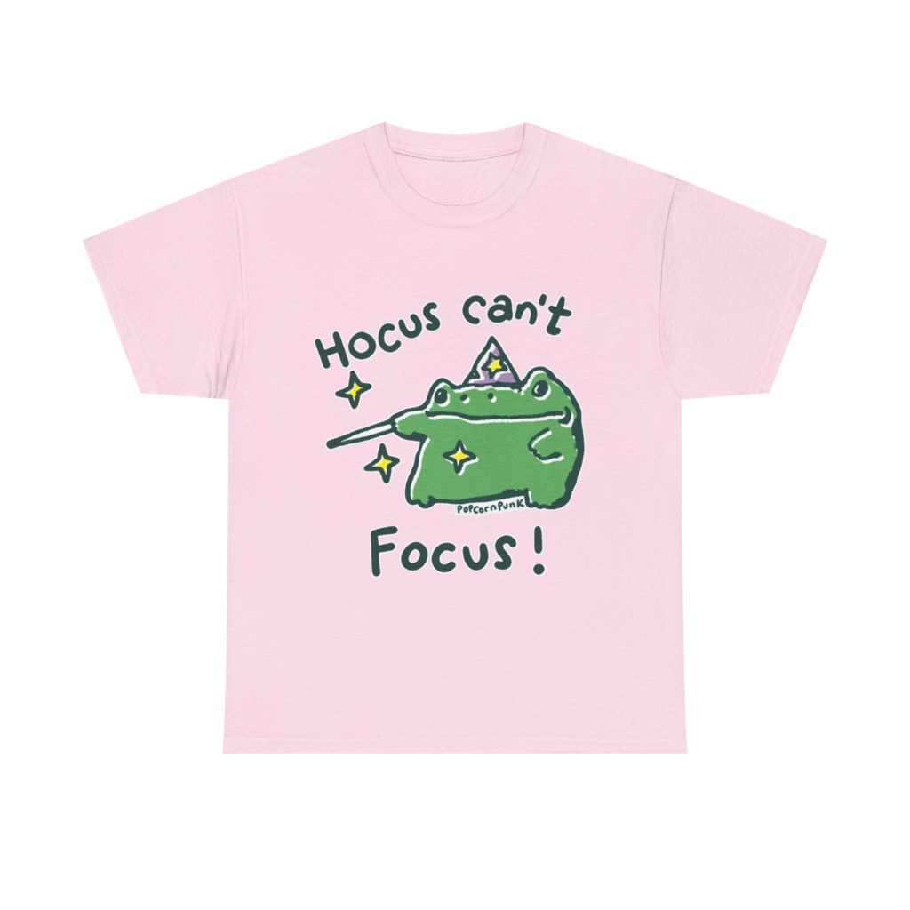 "Hocus Can't Focus!" Wizard Frog T-Shirt