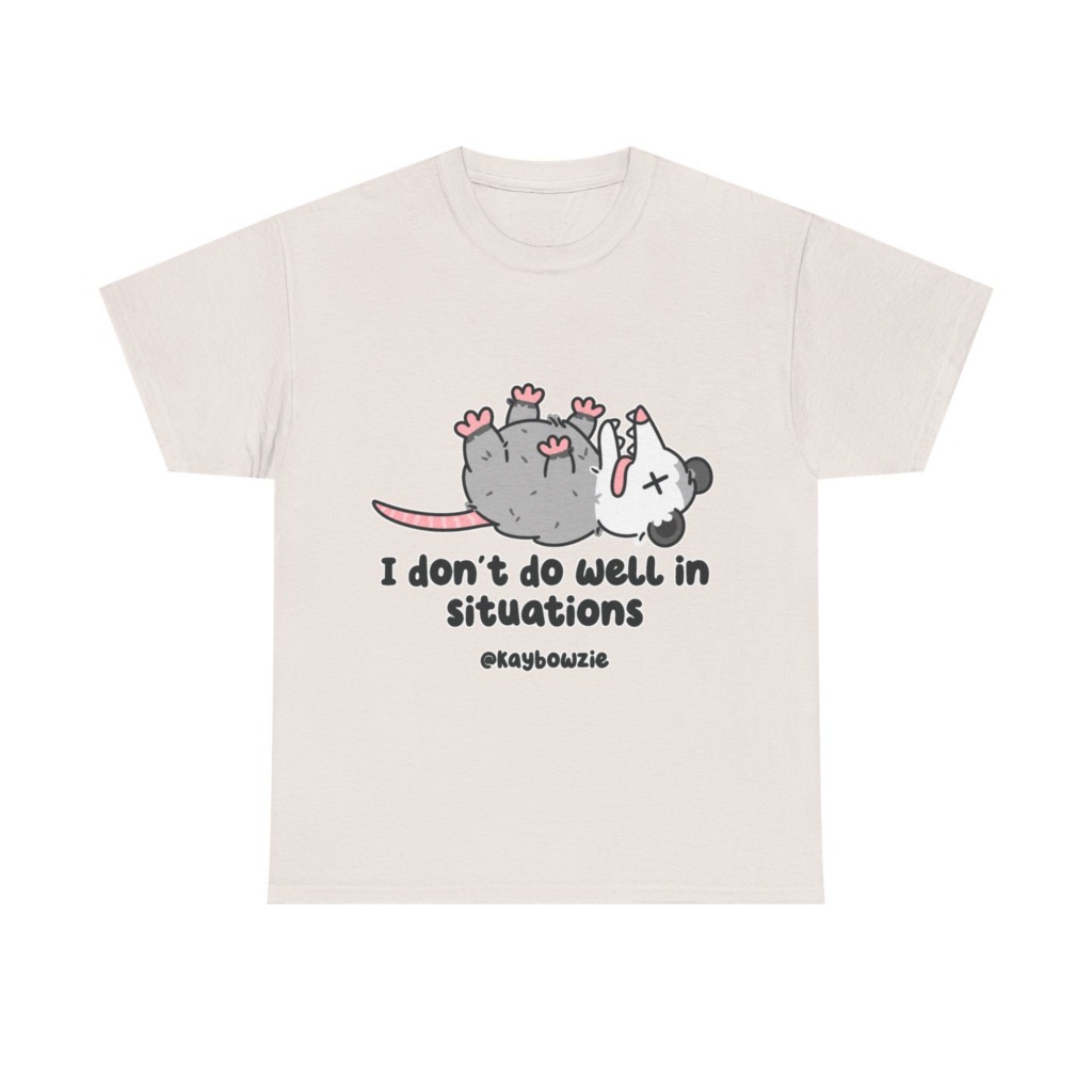 Opossum Playing Dead 'I Don't Do Well' Graphic T-Shirt