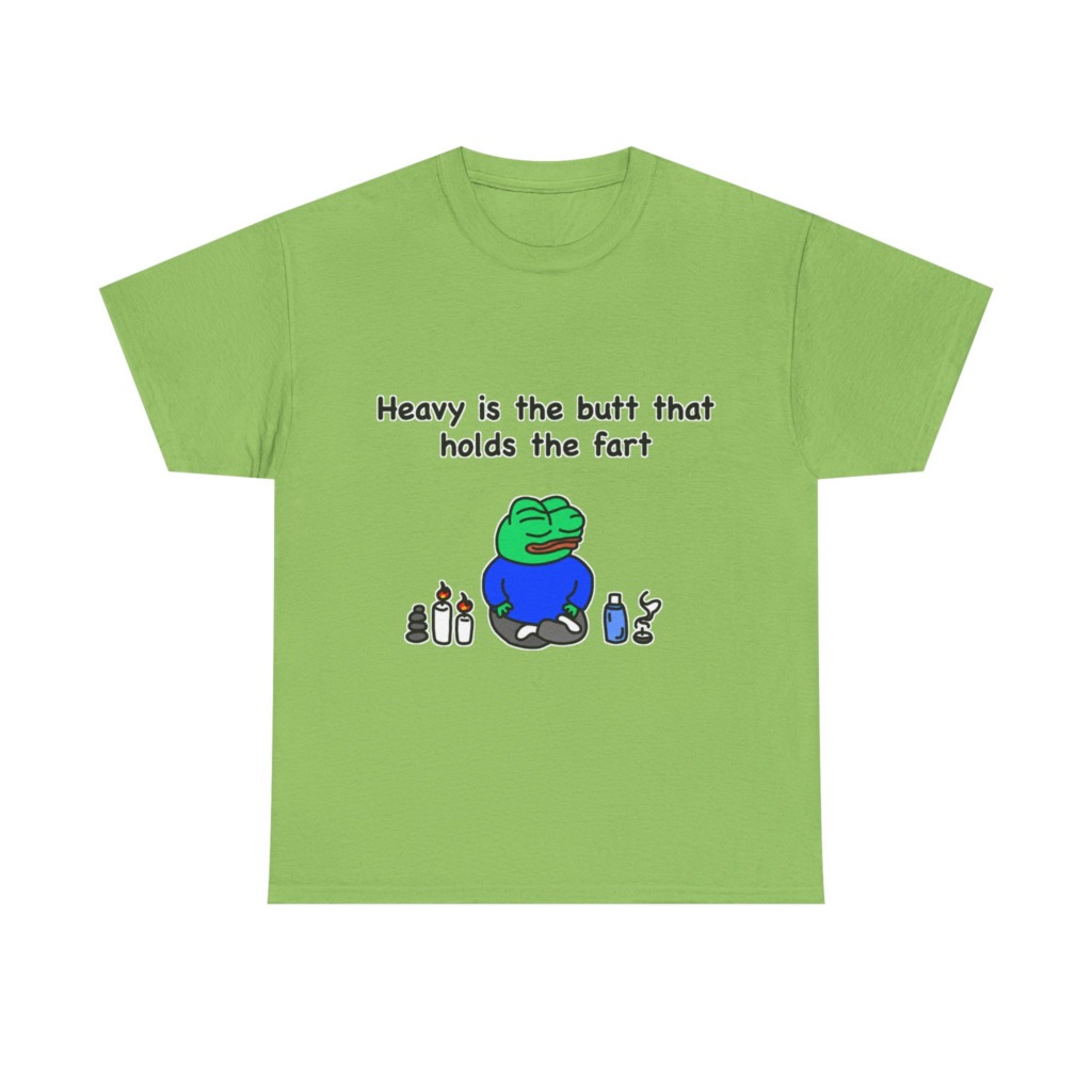 T-Shirt: Meditating Pepe Frog 'Heavy is the Butt'