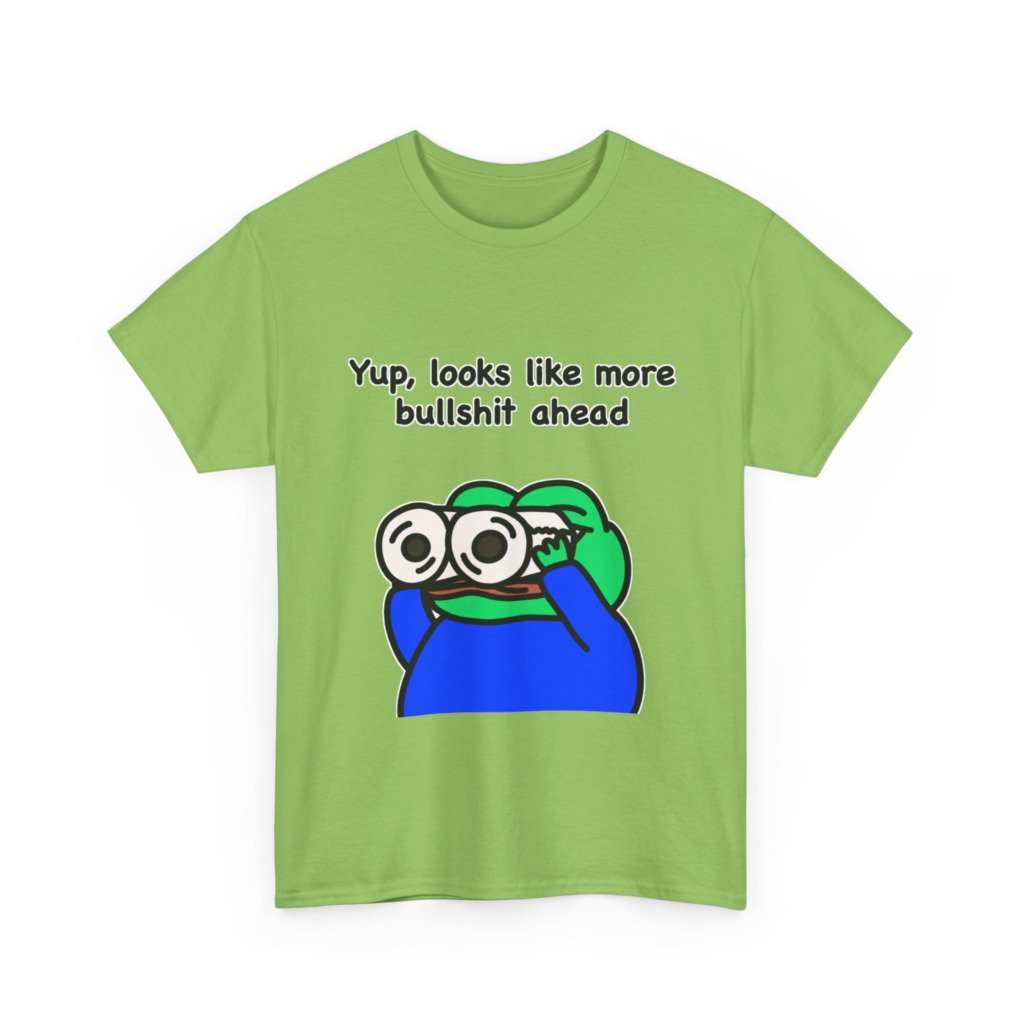Frog T-Shirt: Binoculars & 'Bullshit Ahead' Graphic
