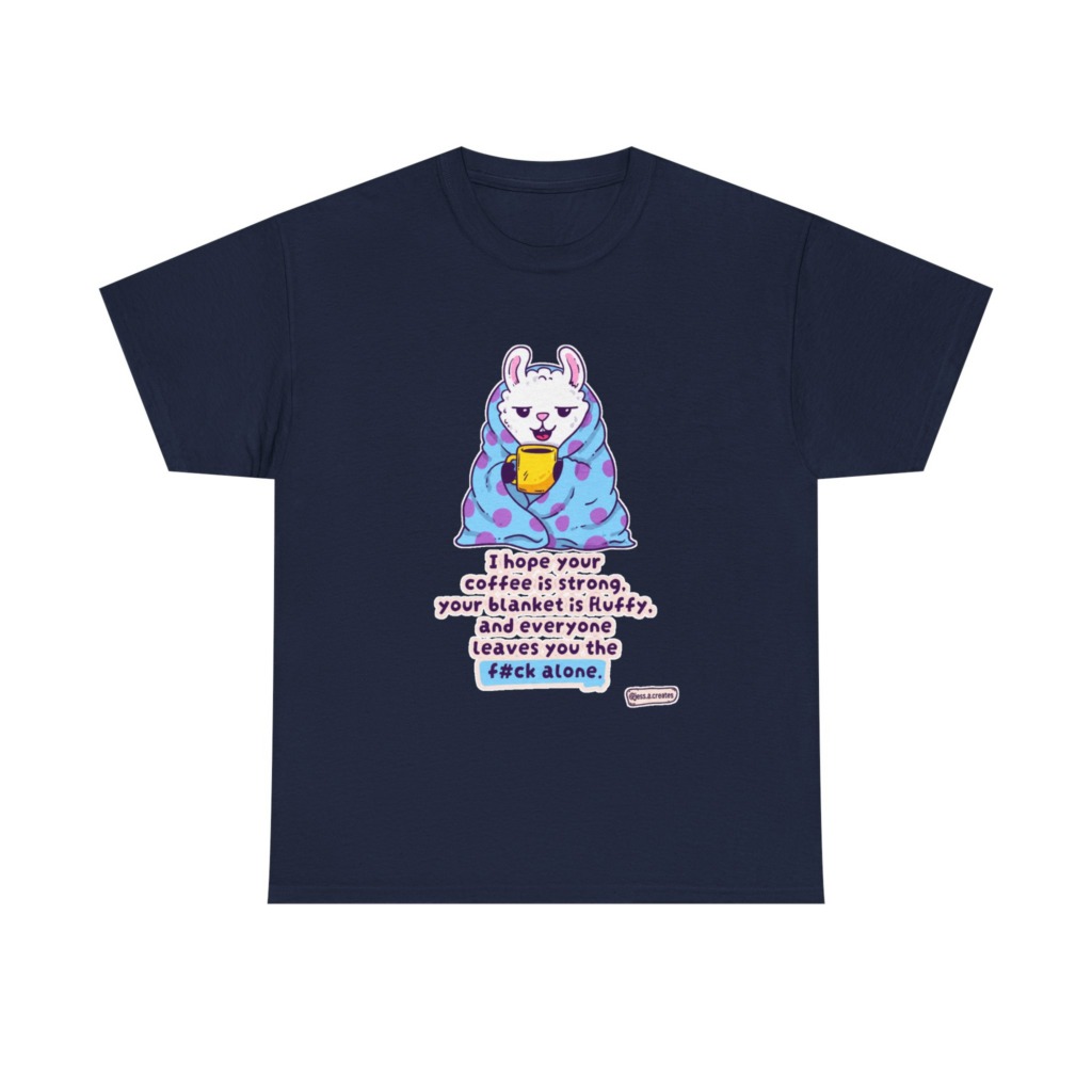 Sarcastic Llama Coffee & Blanket Graphic T-Shirt