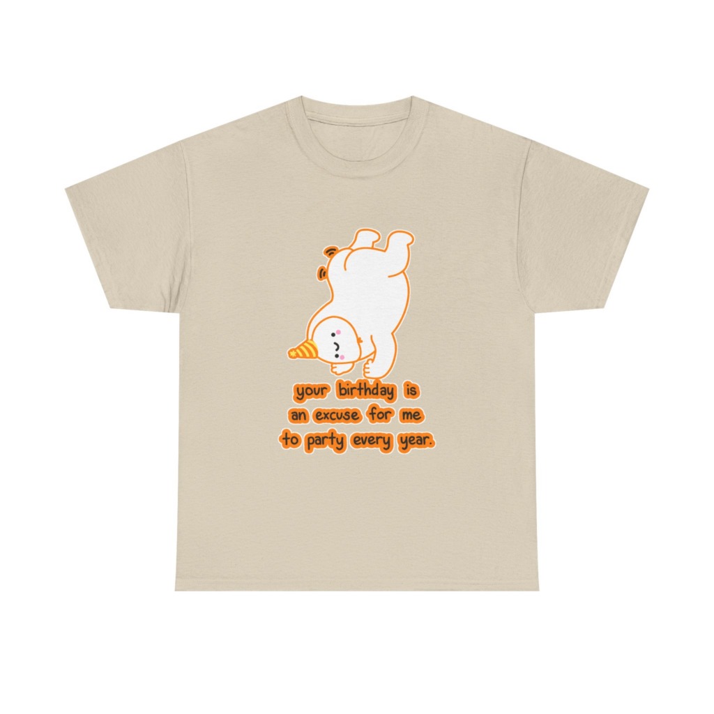 T-Shirt: Playful Handstand Bear Birthday Quote