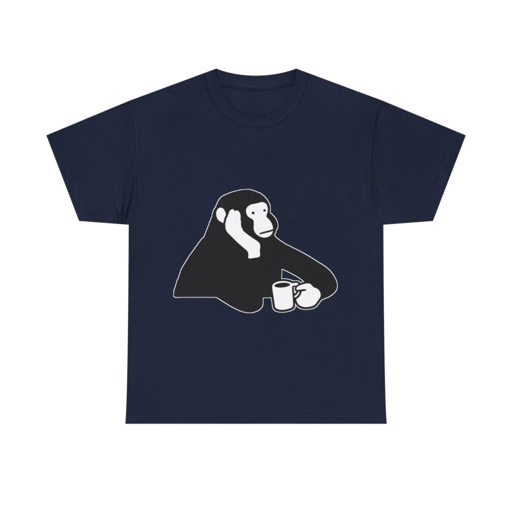 T-Shirt: Chimp with Coffee Mug Graphic