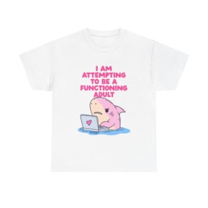 "Functioning Adult" Shark Laptop Graphic Tee