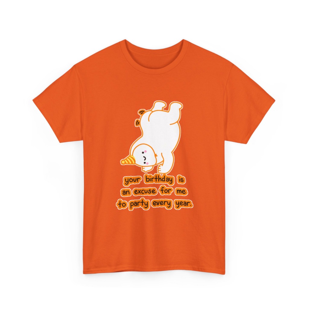 T-Shirt: Playful Handstand Bear Birthday Quote