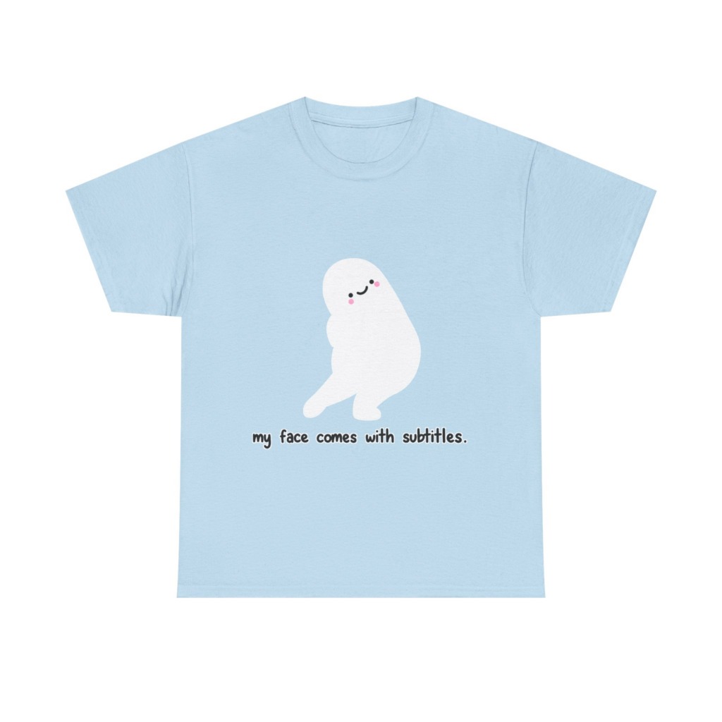 White 'My Face Comes With Subtitles' T-Shirt