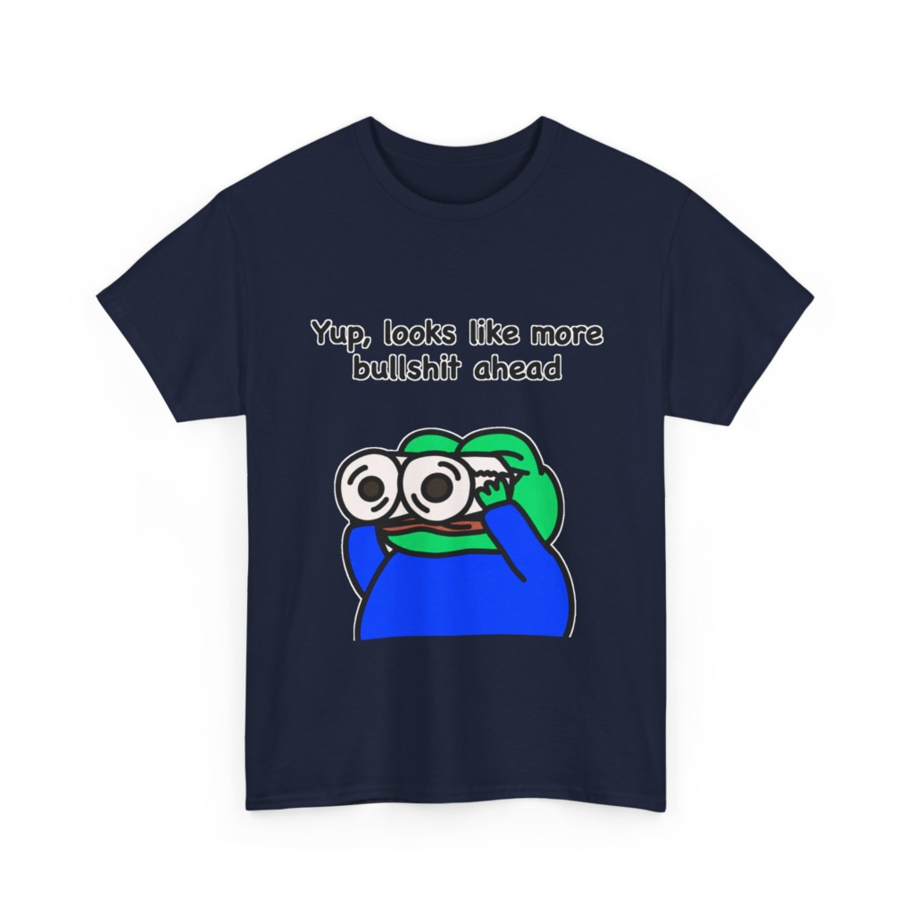 Frog T-Shirt: Binoculars & 'Bullshit Ahead' Graphic