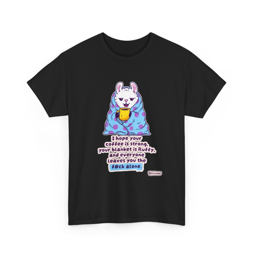 Sarcastic Llama Coffee & Blanket Graphic T-Shirt