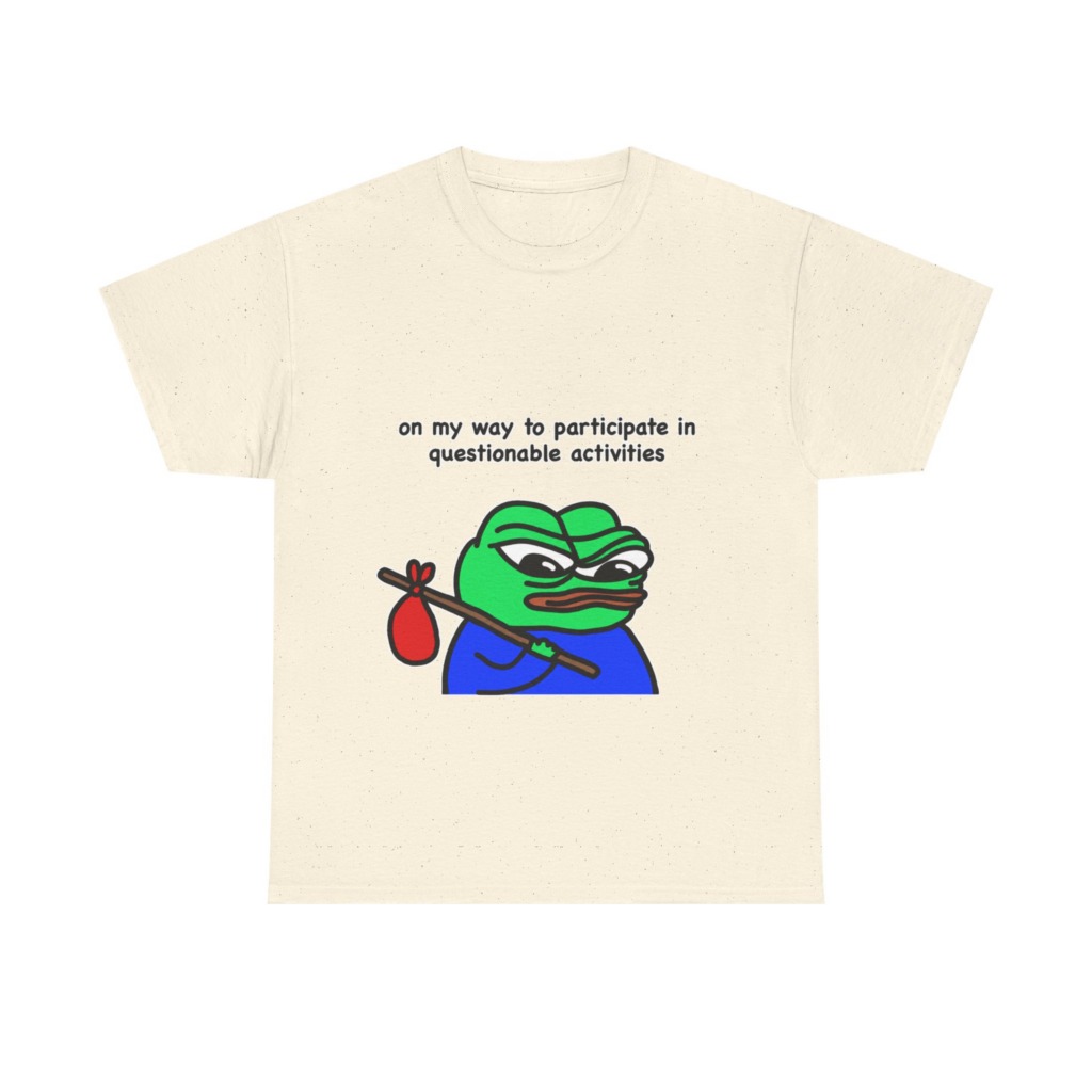 T-Shirt: Questionable Activities Pepe Frog Print