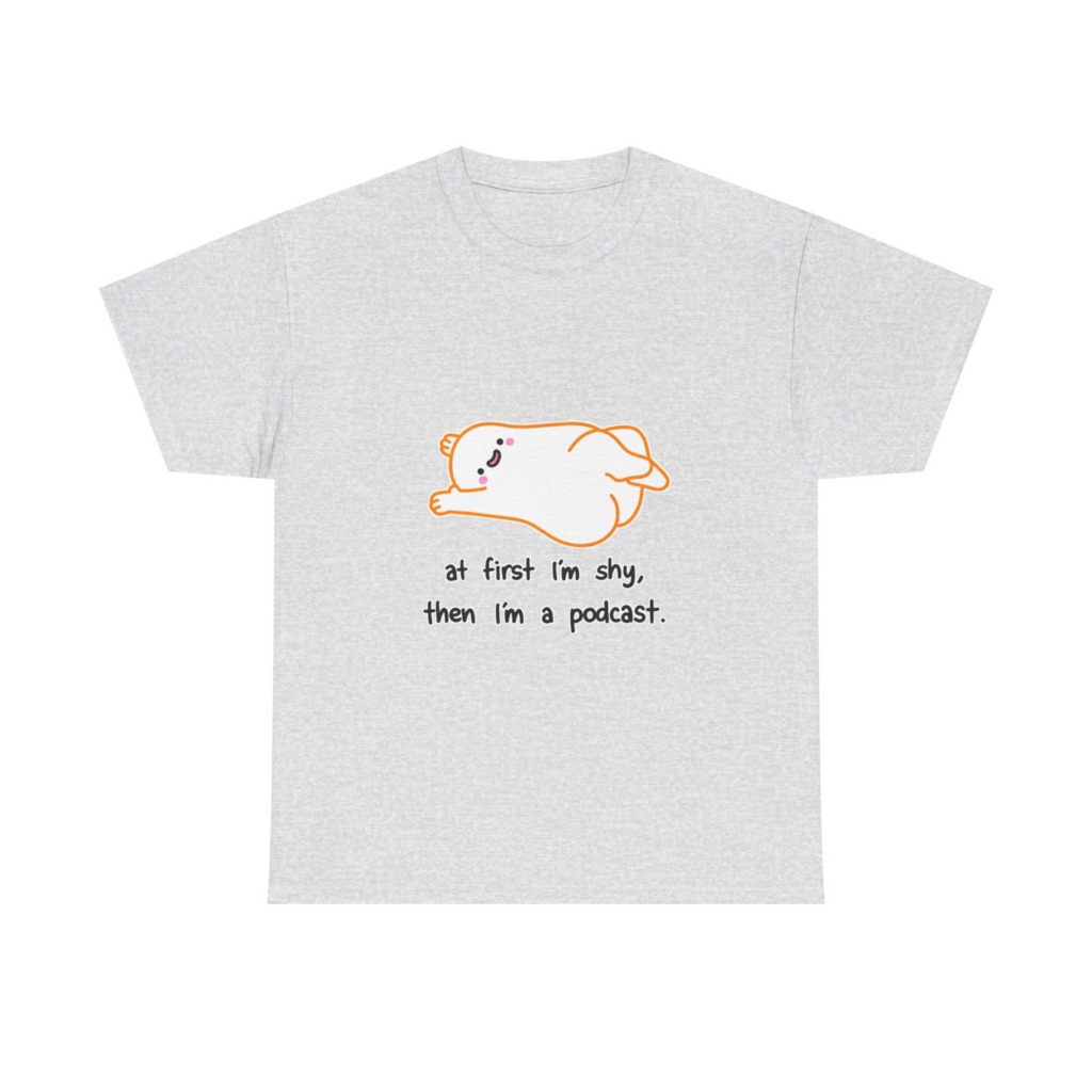 T-Shirt with Shy Podcast Creature Graphic