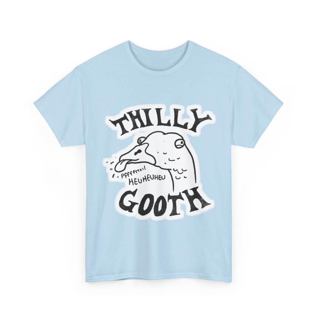 T-Shirt with Thilly Gooth Cartoon Goose Print