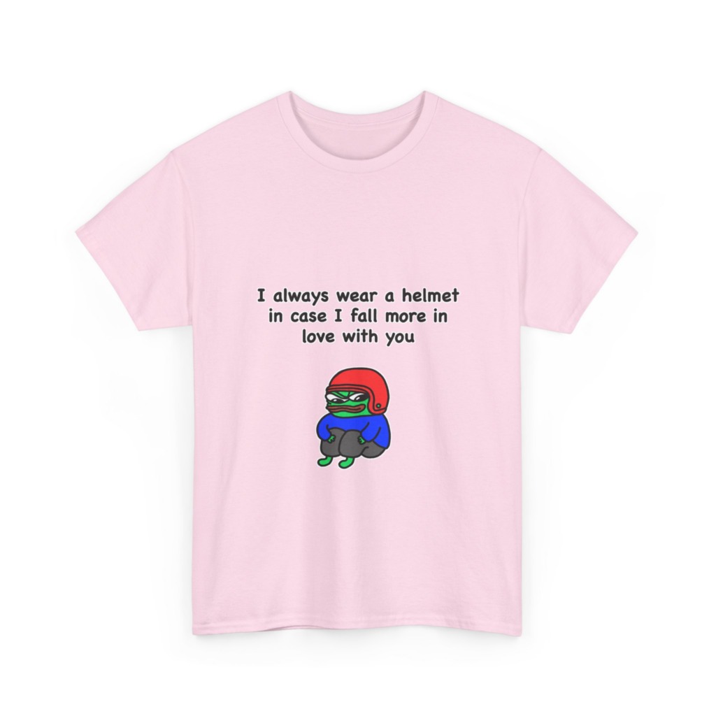 T-Shirt: Helmet-Wearing Pepe Frog Love Quote