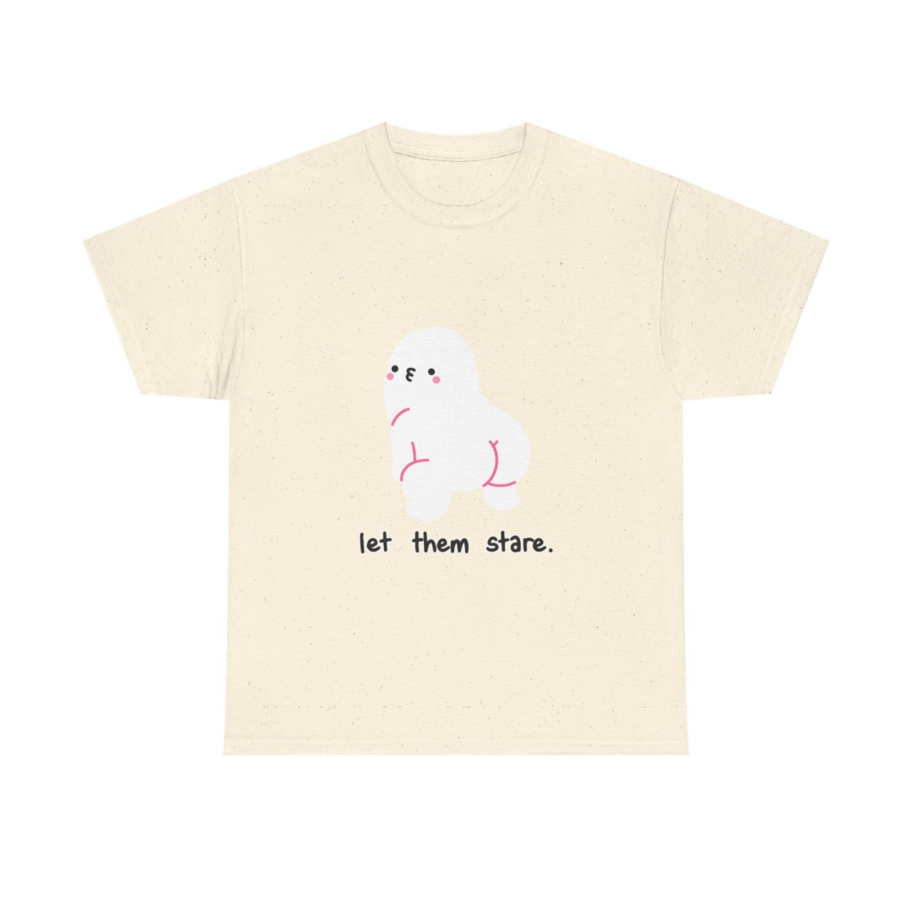 White "Let Them Stare" Creature Graphic Tee