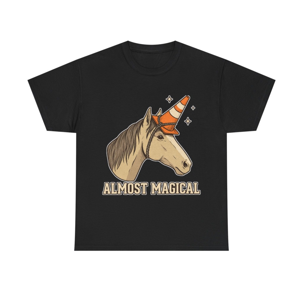 T-Shirt: Almost Magical Traffic Cone Unicorn