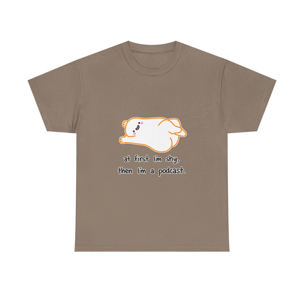 T-Shirt with Shy Podcast Creature Graphic