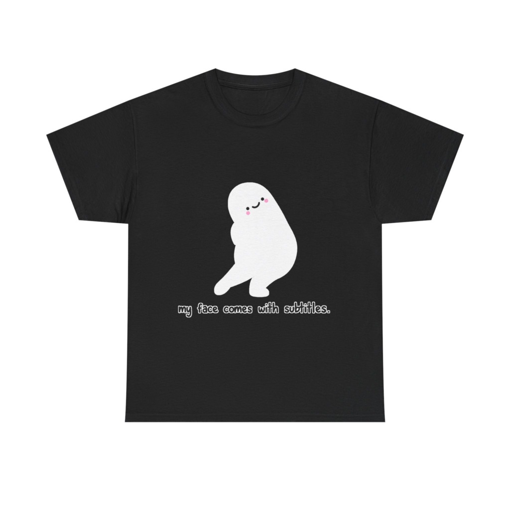 White 'My Face Comes With Subtitles' T-Shirt