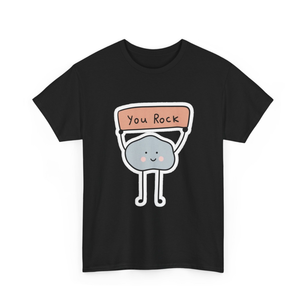 T-Shirt with Cute "You Rock" Cartoon Rock Design