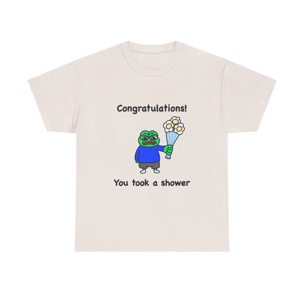 Pepe the Frog Shower Celebration Graphic T-Shirt