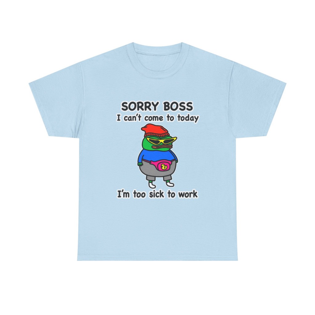 Pepe the Frog Sorry Boss Sick Day Graphic T-Shirt