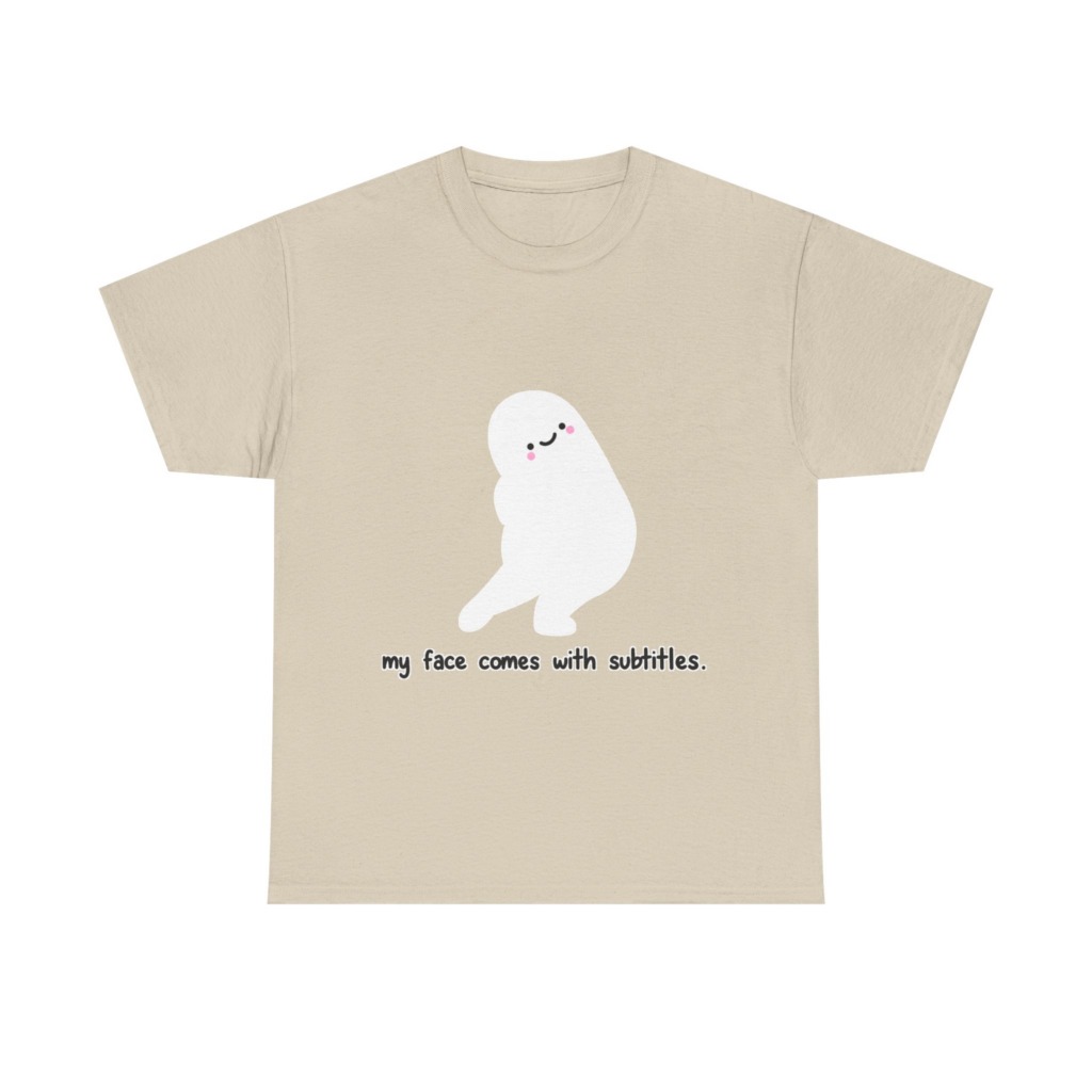 White 'My Face Comes With Subtitles' T-Shirt