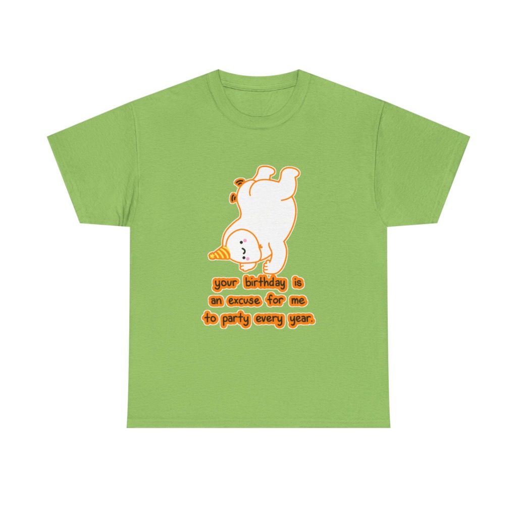 T-Shirt: Playful Handstand Bear Birthday Quote