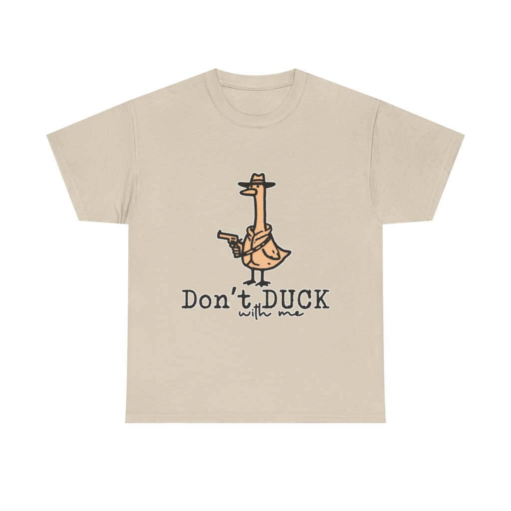 White T-Shirt with Gangster Duck 'Don't Duck With Me' Print